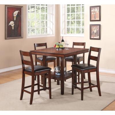 Brassex Square Santana Counter Height Dining Table with Pedestal Base Santana 8953-DIN IMAGE 1
