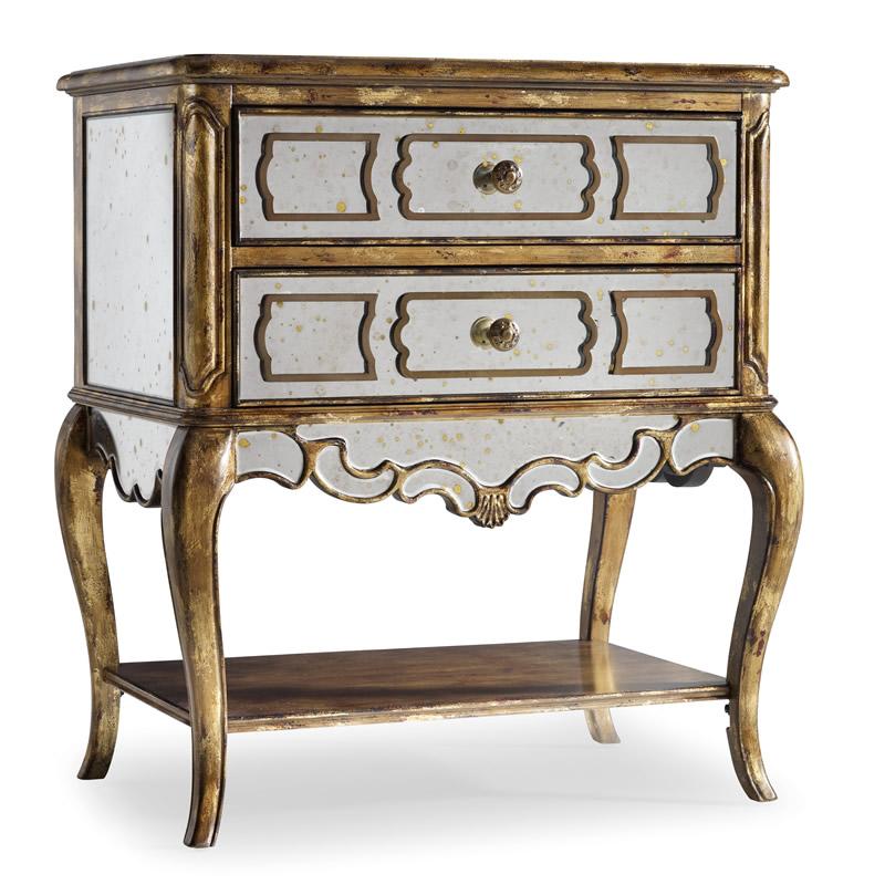 Hooker Furniture 3016-90015 Sanctuary Mirrored Leg Nightstand - Bling IMAGE 1