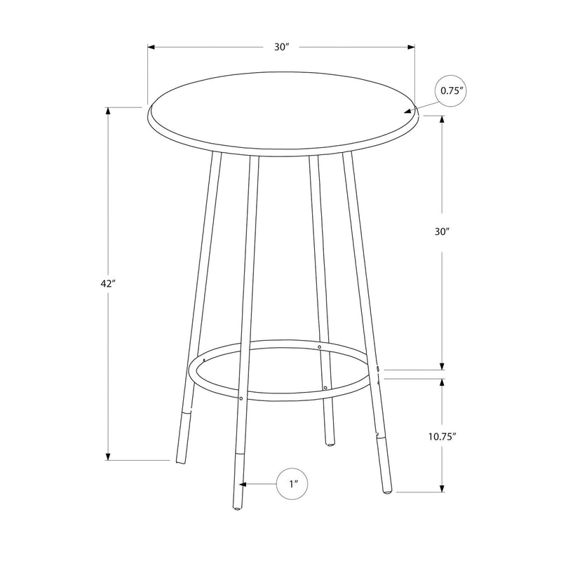 Monarch Round Mecca Pub Height Dining Table with Marble Top & Trestle Base I 2310 IMAGE 5