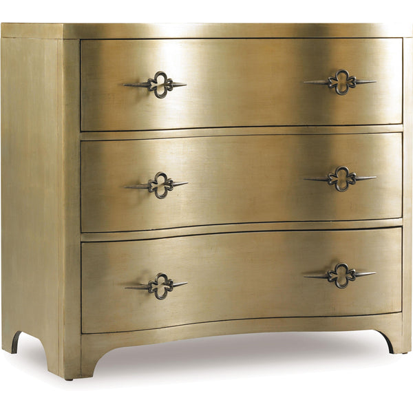 Hooker Furniture 3008-85004 Sanctuary Three-Drawer Shaped Front Gold Chest IMAGE 1