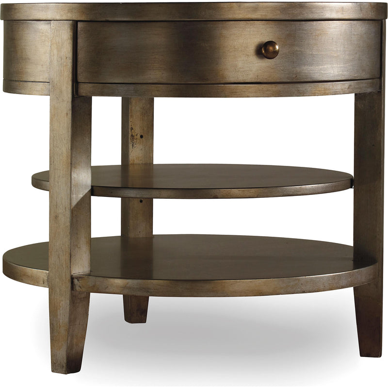 Hooker Furniture 3014-50003 Sanctuary One-Drawer Round Lamp Table - Visage IMAGE 1