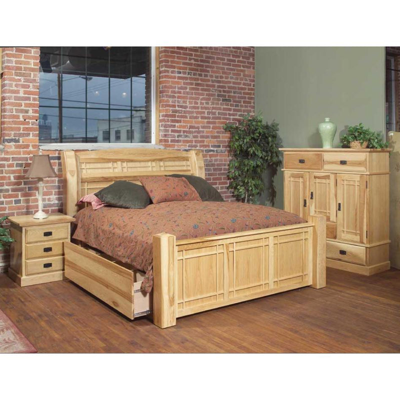 A-America Amish Highlands Queen Panel Bed with Storage AHI-NT-5-07-1 IMAGE 3