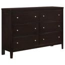 Coaster Furniture Carlton 202093 6-Drawer Dresser - Cappuccino IMAGE 1