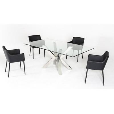 VIG Furniture Modrest Dining Table with Glass Top Modrest VGLEFT155 IMAGE 2