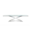 VIG Furniture Modrest Dining Table with Glass Top and Trestle Base Modrest VGVCT8968X-CLR IMAGE 1