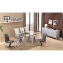 VIG Furniture Modrest Dining Table with Glass Top and Pedestal Base Modrest VGVCT20901 IMAGE 1