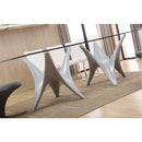 VIG Furniture Modrest Dining Table with Glass Top and Pedestal Base Modrest VGVCT20901 IMAGE 2