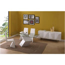 VIG Furniture Modrest Dining Table with Glass Top and Pedestal Base Modrest VGVCT8938-WHT IMAGE 2