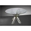 VIG Furniture Round Modrest Dining Table with Glass Top and Trestle Base Modrest Hancock VGMCGD1216 IMAGE 1