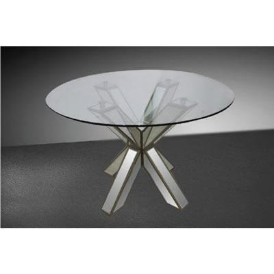 VIG Furniture Round Modrest Dining Table with Glass Top & Trestle Base Modrest Hancock VGMCGD1216 IMAGE 1