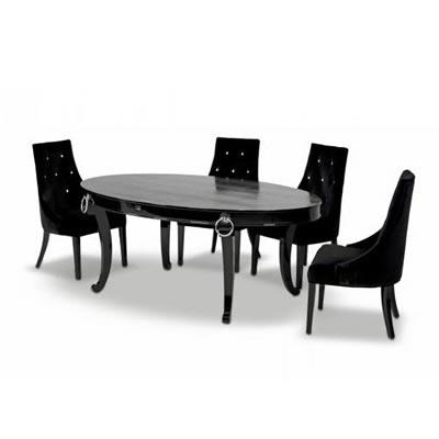 VIG Furniture Oval A&X Dining Table A&X Bellagio VGUNRC831-202-BLK IMAGE 2