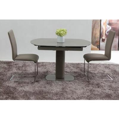 VIG Furniture Modrest Dining Table with Glass Top & Pedestal Base Modrest Flavor VGGU2609XT-20 IMAGE 2