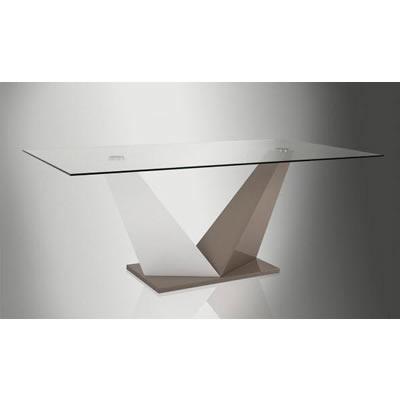 VIG Furniture Modrest Dining Table with Glass Top & Trestle Base Modrest Vertex VGGU983DT-2 IMAGE 1