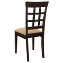  Coaster Furniture Gabriel 100772 Lattice Back Dining Side Chair - Cappuccino (Set of 2) IMAGE 5