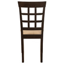  Coaster Furniture Gabriel 100772 Lattice Back Dining Side Chair - Cappuccino (Set of 2) IMAGE 6