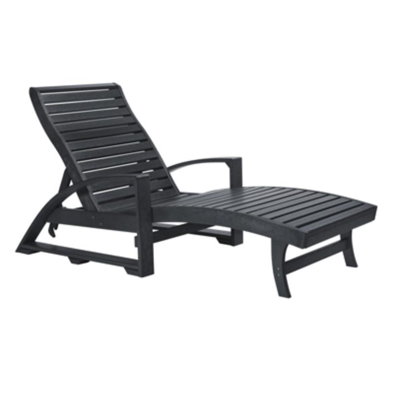 C.R. Plastic Products St. Tropez L38-14 Chaise Lounger - Black IMAGE 1