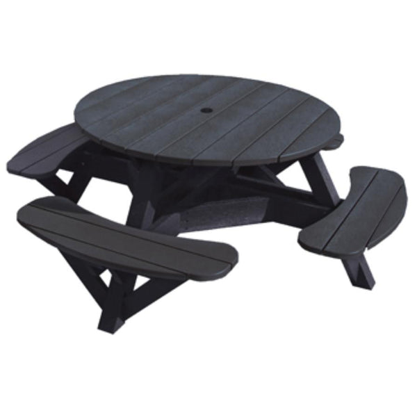 C.R. Plastic Products Generation T50-14 Picnic Table - Black IMAGE 1