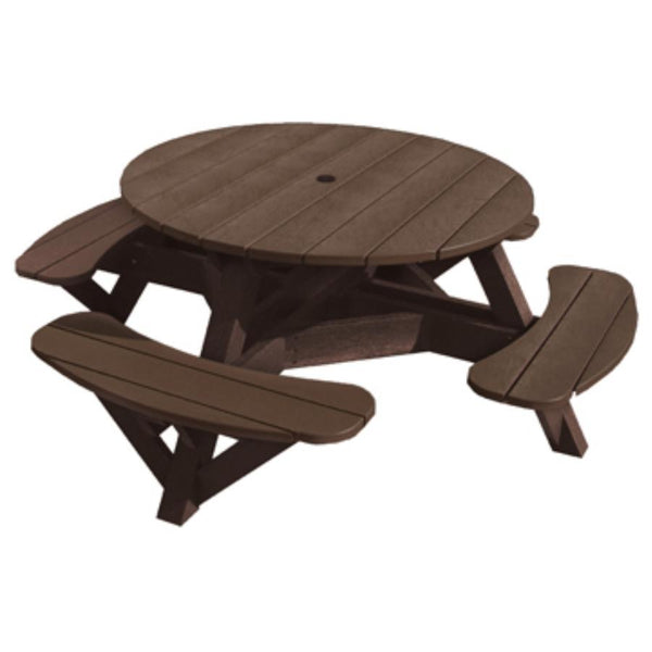 C.R. Plastic Products Generation T50-16 Picnic Table - Chocolate IMAGE 1