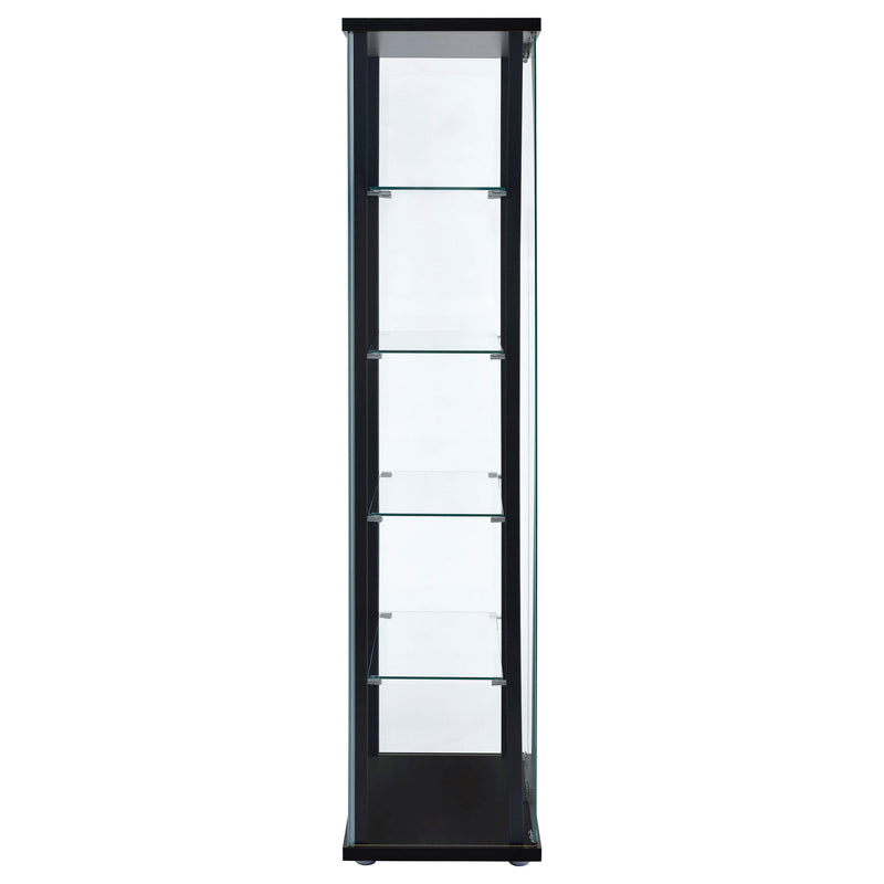 Coaster Furniture Delphinium 950170 5-shelf Clear Glass Curio Display Cabinet - Black IMAGE 6