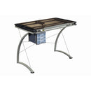  Coaster Furniture Melo 800986 41-inch Glass Top Drafting Table with Storage - Silver IMAGE 3