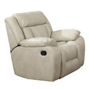Brassex Hudson Power Leather look Recliner Hudson SA1011 Recliner (Beige) IMAGE 1