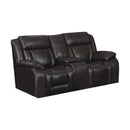 Brassex Hudson Power Reclining Leather look Loveseat Hudson SA1011 Reclining Loveseat (Brown) IMAGE 1