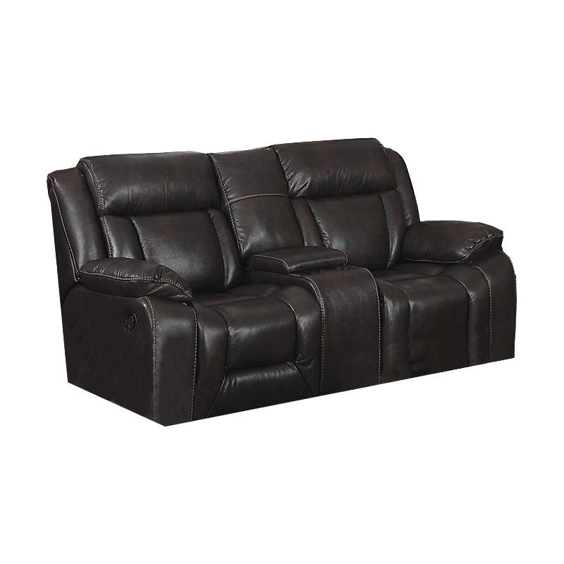 Brassex Hudson Power Reclining Leather look Loveseat Hudson SA1011 Reclining Loveseat (Brown) IMAGE 1