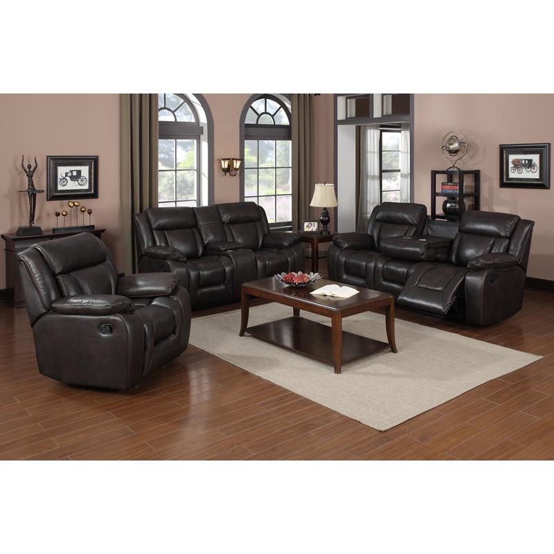 Brassex Hudson Power Reclining Leather look Loveseat Hudson SA1011 Reclining Loveseat (Brown) IMAGE 2