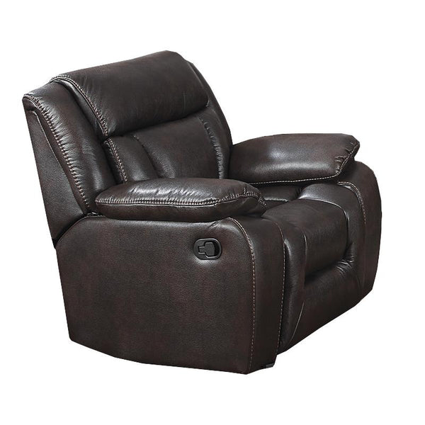 Brassex Hudson Power Leather look Recliner Hudson SA1011 Recliner (Brown) IMAGE 1