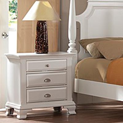 Brassex Alexandra 3-Drawer Nightstand Alexandra B1011-NS (W) IMAGE 1