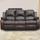 Brassex Soloman Reclining Leather look Sofa Soloman 8750-S (Br) IMAGE 1