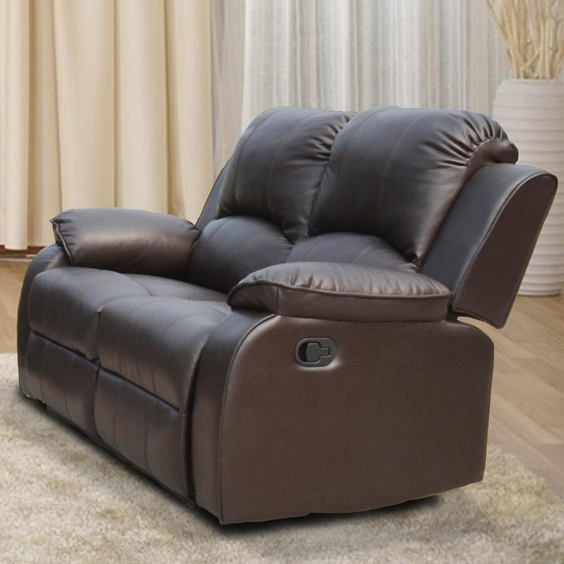 Brassex Soloman Manual Reclining Leather look Loveseat Soloman 8750-L (Br) IMAGE 1