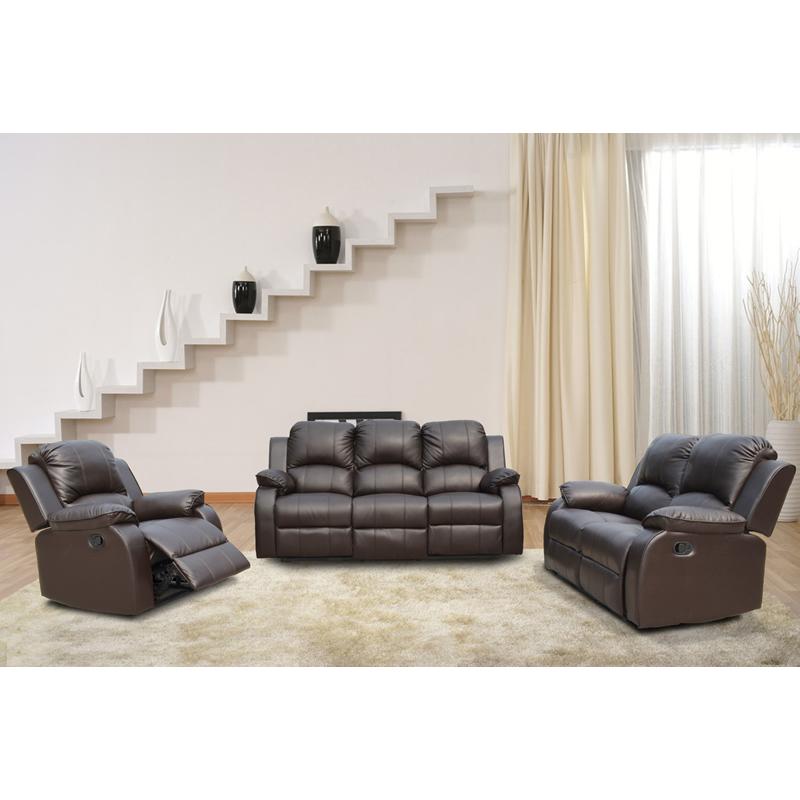 Brassex Soloman Manual Reclining Leather look Loveseat Soloman 8750-L (Br) IMAGE 2