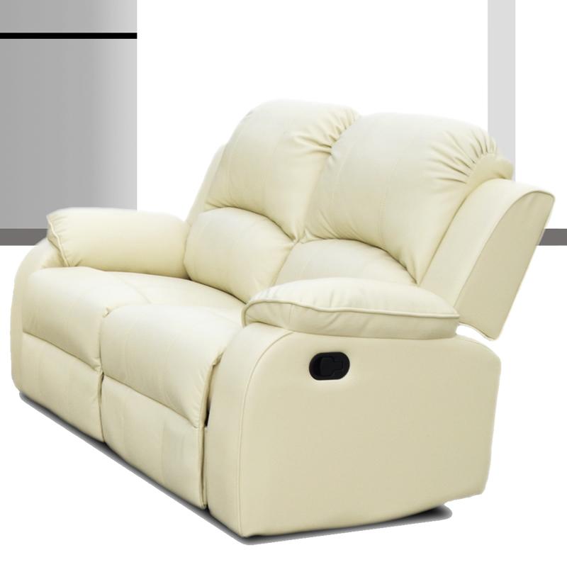 Brassex Soloman Manual Reclining Leather look Loveseat Soloman 8750-L (W) IMAGE 1