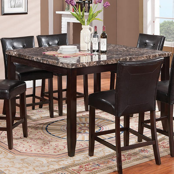 Brassex Square Counter Height Dining Table with Faux Marble Top 1401-54 IMAGE 1