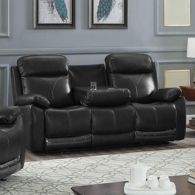 IFDC IF 8020 3 pc Power Reclining Living Room Set - Black IMAGE 2