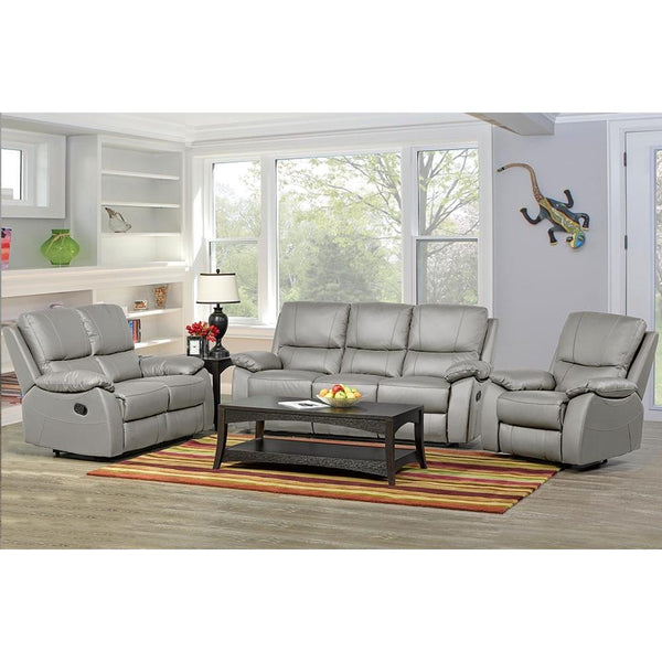 Titus Furniture T1415G 3 pc Reclining Living Room Set - Light Grey IMAGE 1