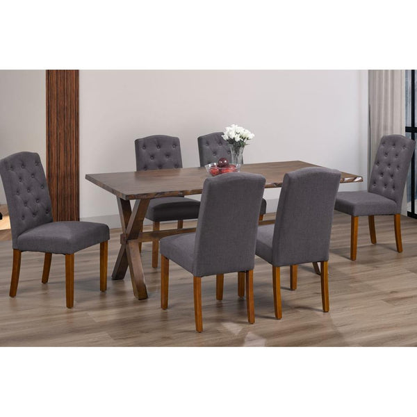 Titus Furniture T3036/256C 7 pc Dining Set - Charcoal IMAGE 1