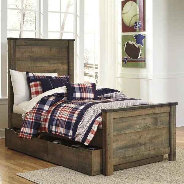 Signature Design by Ashley Trinell B446B8 Twin Panel Bed with 1 Large Storage Drawer IMAGE 1
