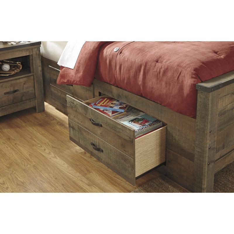 Signature Design by Ashley Trinell B446B15 Twin Panel Bed with 2 Storage Drawers IMAGE 3