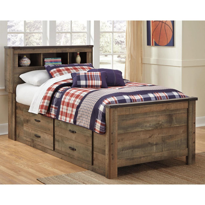 Signature Design by Ashley Trinell B446B17 Twin Bookcase Bed with 2 Storage Drawers IMAGE 2