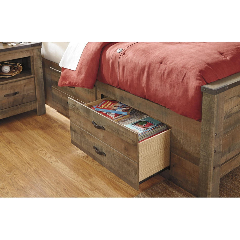 Signature Design by Ashley Trinell B446B17 Twin Bookcase Bed with 2 Storage Drawers IMAGE 3