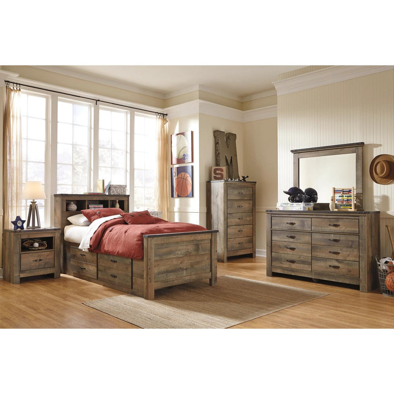 Signature Design by Ashley Trinell B446B17 Twin Bookcase Bed with 2 Storage Drawers IMAGE 5