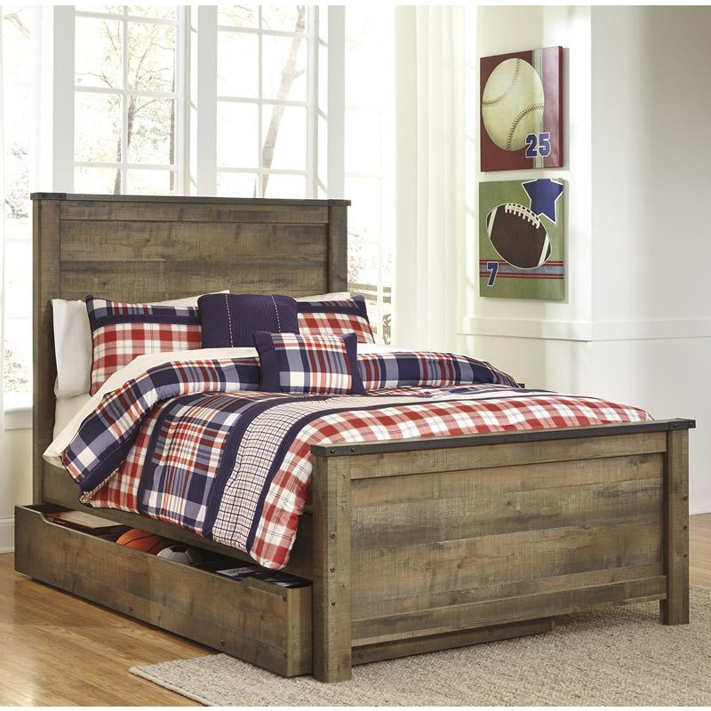 Signature Design by Ashley Trinell B446B9 Full Panel Bed with 1 Large Storage Drawer IMAGE 1