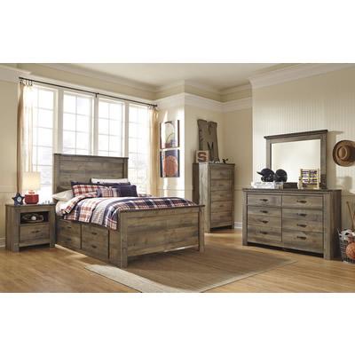 Signature Design by Ashley Trinell B446B10 Full Panel Bed with 2 Storage Drawers IMAGE 2