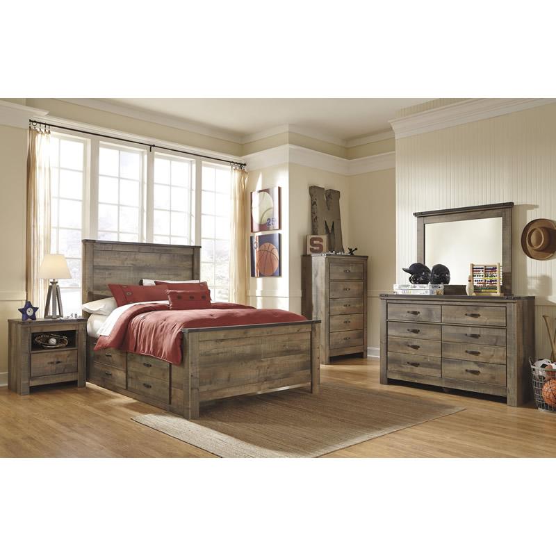 Signature Design by Ashley Trinell B446B10 Full Panel Bed with 2 Storage Drawers IMAGE 3