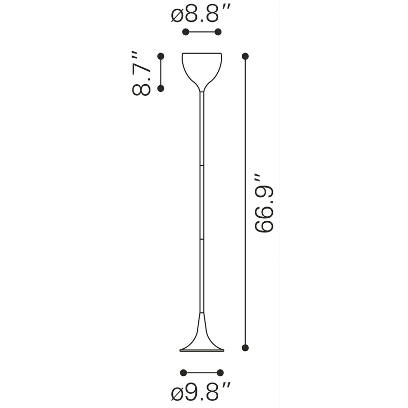 Zuo Neutrino 50013 Floor Lamp - Chrome IMAGE 3