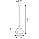  Zuo Forecast 50174 Ceiling Lamp - Rose Gold IMAGE 7