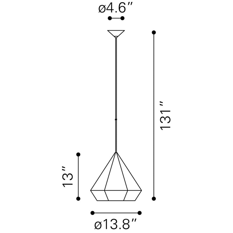  Zuo Forecast 50174 Ceiling Lamp - Rose Gold IMAGE 7