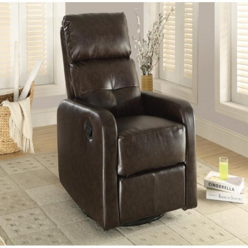 Brassex Swivel, Rocker Fabric and Leather Look Recliner JF657-ESP IMAGE 3